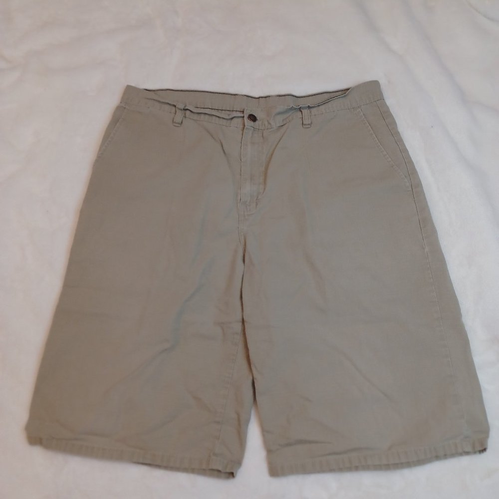 Genuine Dickies Shorts Mens 36 Relaxed Fit 12" Inseam 5-Pocket Khaki